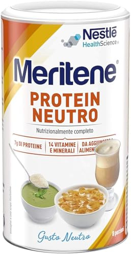 Meritene Protein gusto Neutro, integratore alimentare in Polvere | 270g | con Vitamine, Minerali e Proteine | Rafforza il tuo Sistema Immunitario e la Salute delle Ossa