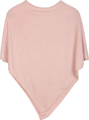 styleBREAKER Poncho asimétrico de punto fino para mujer,Rosa