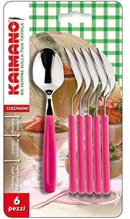 Kaimano KDN760306F Cucchiaini da tè, Acciaio Inossidabile, Rosa, 6 unità