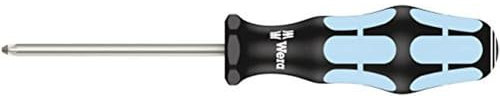 Wera 05032031001 3355 Tournevis pour vis cruciformes PZ, acier inoxydable, PZ 1 x 80 mm, Noir/Ice bleu