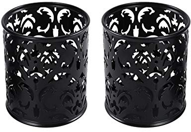 EasyPAG Desk Tidy Pen Pot Pencil Holder Makeup Brushes Storage Stationery Organiser,Pack of 2,Black