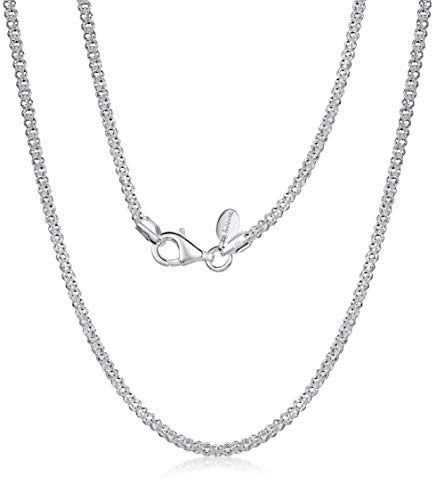 Amberta Cadena de Palomitas de Maíz en Plata de Ley 925 para Mujer 2.5 mm: 60 cm