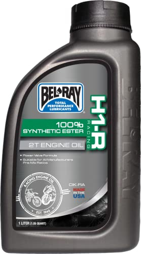 Bel-Ray H1-R Racing 99280-B1LW - Aceite para motor de 2 tiempos, 1 L, 100% sintético