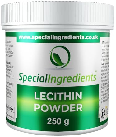 Lecithin Powder 250g Premium Quality - Suitable for Vegans, Non-GMO, Gluten Free – Recyclable Container