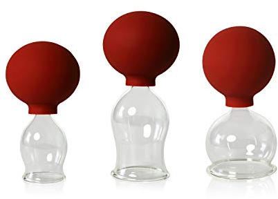 Lauschaer Glas 3er Schröpfglas-Set mit Ball 30-40-50mm zum professionellen, medizinischen, feuerlosen Schröpfen mundgeblasen, handgeformt, Schröpfglas, Schröpfgläser