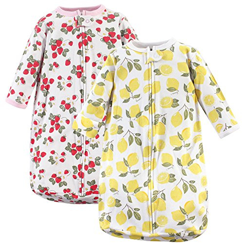 Hudson Baby Unisex Baby Cotton Long-Sleeve Wearable Sleeping Bag, Sack, Blanket, Strawberry Lemon, 3-9 Months