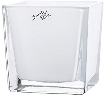 glass pot WHITE EMOTION coloured cachepot white 10cm