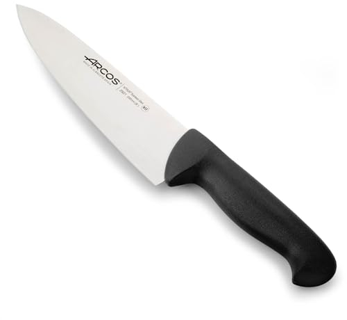 Arcos Cuchillo Cheferies 2900 - Hoja Acero Inoxidable Nitrum 8, Mango Polipropileno Negro, Plata,istema Identificación Color - Cuchillo Cocina Resistente y Higiénico (7)