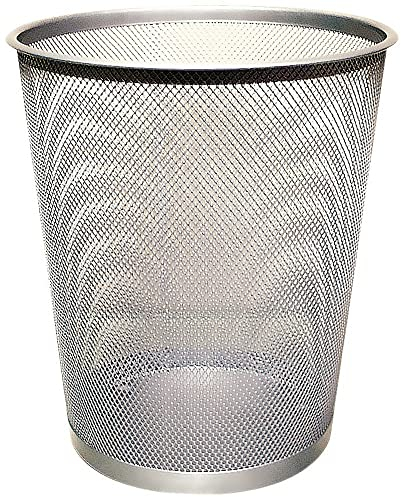 Cestino in metallo Q-Connect 19 l h 34,5 cm x diametro 29,5 cm argento KF00849