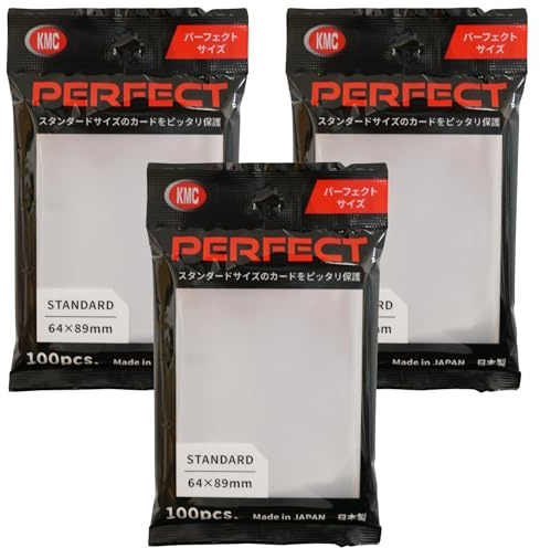 KMC 100 pochettes Card Barrier Perfect Size Soft Sleeves, 3 Packs/Total 300 pochettes [Komainu-Dou Original Package]