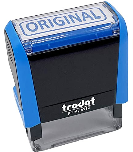 TRODAT Tampon X-print 4912 Formule Commerciale Texte + Picto ORIGINAL Bleu