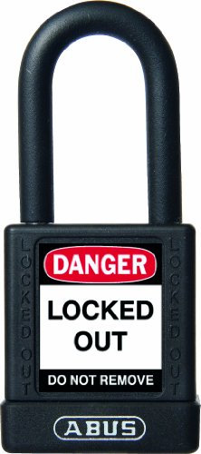 ABUS 59111 Non Conductive Lock Out Tag Out Anodized Aluminium Padlock - Black