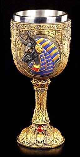Calice avec Ägyptischem Dieu Anubis - Fantaisie Figurine Décorative