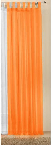 Transparente einfarbige Gardine aus Voile, viele attraktive Farbe, 245x140, Orange, 61000