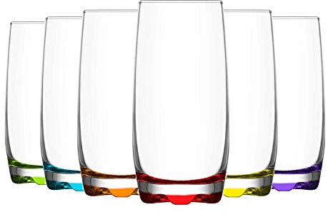 LAV Adora Highball Verres à Cocktail - 390ml - Rainbow - Lot de 6 Verres Multicolores