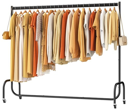 HOMIDEC Heavy Duty Metal Clothes Rail with Wheels, 180 cm Clothes Rack