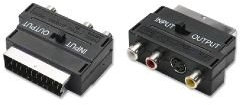 Adattatore scart / s-vhs + rca con commutatore in/out