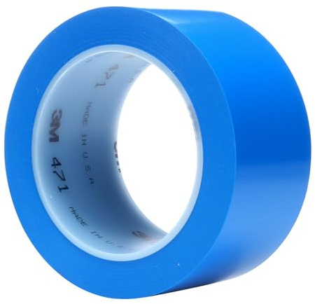 3M 471 Vinyl Tape, 50 mm x 33 m, Blue, Pack of 24