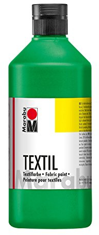 Marabu 17160075062 - Pintura textil verde claro 500 ml, pintura textil a base de agua, para tejidos ligeros, lavable hasta 60°C, tacto suave, fácil de fijar con la plancha o el horno
