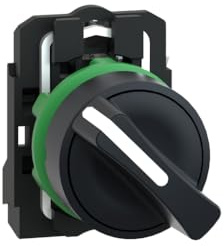 Schneider Electric XB5AD21 växelströmbrytare, Harmony XB5, plast, svart, 2 positioner, 22 mm, spärrande, 1S