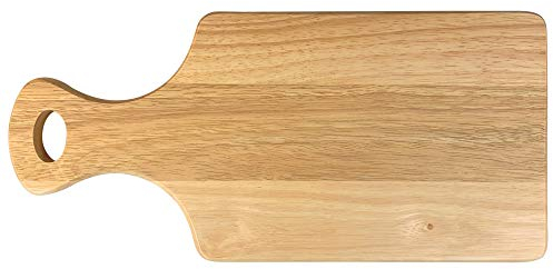 Apollo Housewares Hardwearing Serving Handle Cheeseboard, Bread Tray Wooden Paddleboard, Chopping, Cutting Board, Wood, Brown, 34 x 16 x 1.5 cm