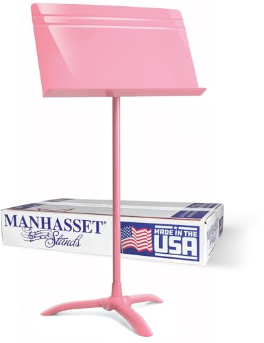 Manhasset Music Stand For Sheet Music - 48 Symphony Model - 4801PNK - Long Lasting, Durable Manhasset Stand - Adjustable Height - 20 by 12