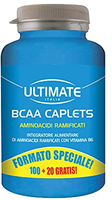 Ultimate Italia - BCAA 2:1:1-120 compresse - aminoacidi ramificati (BCAA) in rapporto 2.1.1 - con vitamina B6 per una maggiore assimilazione, senza lattosio