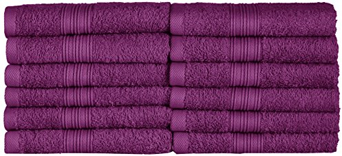 NatureMark Gästetücher – 12er Pack (30x50 cm), 100% Baumwolle, Oeko-Tex Zertifiziert, weich, saugfähig und pflegeleicht – Für Bad, Gäste & Spa – Lila