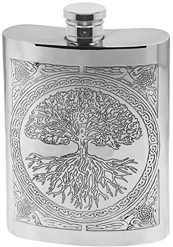 English Pewter Company Flachmann aus Zinn, mit keltischem Design „Baum des Lebens&ldquo [CEL601]