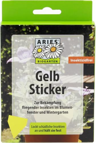ARIES Gelbsticker 100% insektizidfrei – wirksame Gelbtafeln zur Schädlingsbekämpfung gegen Trauermücken und Fruchtfliegen - für Zimmerpflanzen und Pflanzen im Garten - 7 Stück
