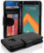 Cadorabo Hülle kompatibel mit HTC ONE M10 aus Premium Kunst Leder Flip Klappbare Stoßfeste Magnetische [Standfunktion] [Kartenfächern] Cover Hülle für HTC ONE M10 Tasche in Schwarz