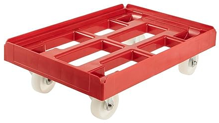 keeeper Piattaforma con Ruote Per Cassette da Trasporto e Contenitori, Portata massima di 300 kg, 61 x 41 x 19 cm, Rolf, Rosso