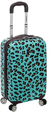 Rockland Safari Hardside Spinner Wheel Luggage, Blue Leopard, Carry-On 20-Inch, BLUELEOPARD, 20-Inch, Melbourne Hardside Expandable Spinner Wheel Luggage
