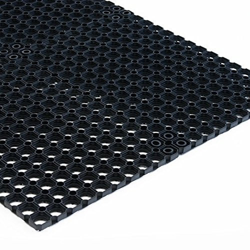 Tapis caillebotis en caoutchouc etm® Octo Door | épaisseur 20mm | fonction tapis brosse + tapis anti-fatigue | usage PRO | tailles au choix - 60x80cm