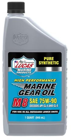 Lucas Oil 10652 Synthetic Saw 75W-90 M8 Marine Gear Oil - 1 Quart (Pack of 6)