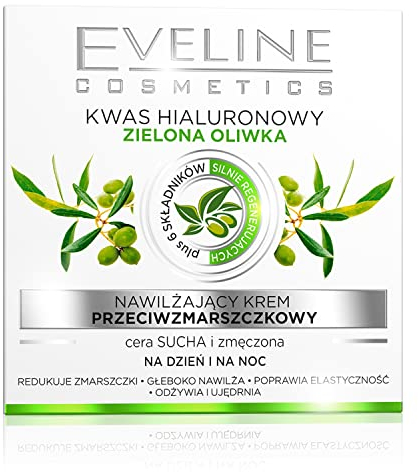 Eveline Cosmetics Feuchtigkeitsspendende Anti-Falten-Creme Tag/Nacht mit Hyaluronsäure & Grüner Olive - 50ml