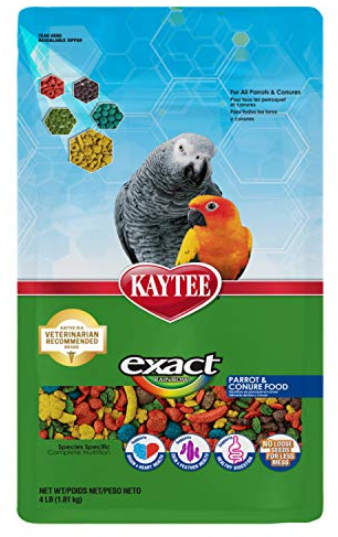 Kaytee Exact Rainbow Pet Parrot & Conure Food, 4 Pound