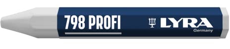L4880001, LYRA 798 PROFI Wachs-Signierkreide für professionelle Markierungen auf vielen Untergründen, Box mit 12 weißen Kreiden