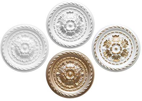 1 roseta de techo | decoración interior | estuco | EPS | decoración | 300 x 300 mm | R-6 blanco