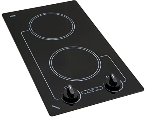 Kenyon B41601 6-1/2-Inch Caribbean 2-Burner Cooktop with Analog Control UL, 120-volt, Black