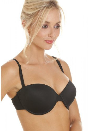 Camille Women's Black Bra with Removable Straps - Multiway Everyday T-Shirt Bra - 32B