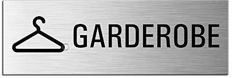 OFFORM 26035-S - Targhetta per porta, in alluminio effetto acciaio INOX, 240 x 80 mm