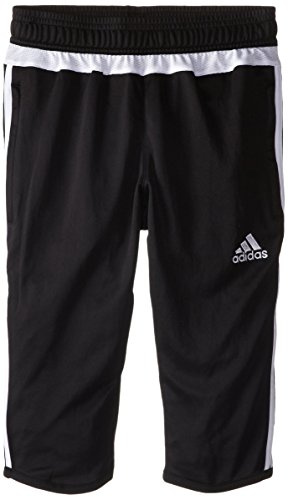 adidas Performance Tiro 15 Three-Quarter Pant, Small, Black/White/Black