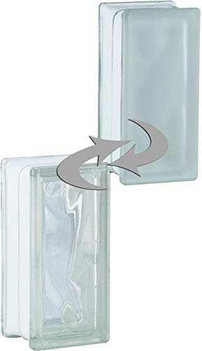 Brique de verre design demi-brique Nuage SUPER White 1 face satinée 19x9x8 cm - 6 pièces