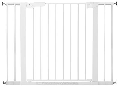 BabyDan Premier, Extra breit Ohne bohren Treppenschutzgitter, 99-106,3 cm, Babygitter/Sicherheitsgitter, Metall, Weiß, Hergestellt in Dänemark - (Haustiergitter/Hundegitter)