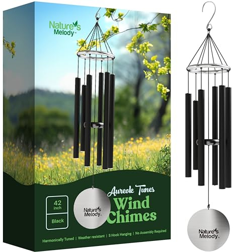 Nature's Melody AT42BK Aureole Tunes Windspiel, 106,7 cm, Schwarz