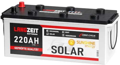Solarbatterie 220Ah 12V Wohnmobil Boot Wohnwagen Camping Batterie Solar 180Ah
