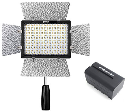 Yongnuo YN160 III LED Luz de vídeo con 192 células luminosas 3200K - 5500K con NP-F770 Batería