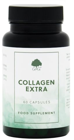 Collagen Extra Supplement - 60 Capsules - G&G Vitamins | With Vitamin C, MSM & Chondroitin. Non-GMO, Made in the UK