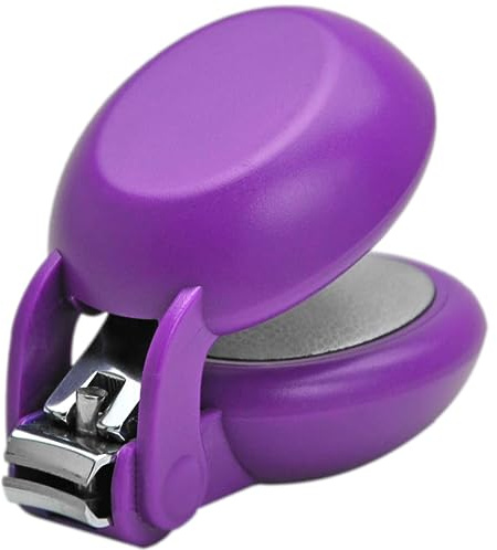 HARAC Special Needs Nail Clippers for Arthritic Hands, Senior and Kids, Adapted Nail Clipper for Fingernail and Thick Toenail, Made in Japan (Purple)